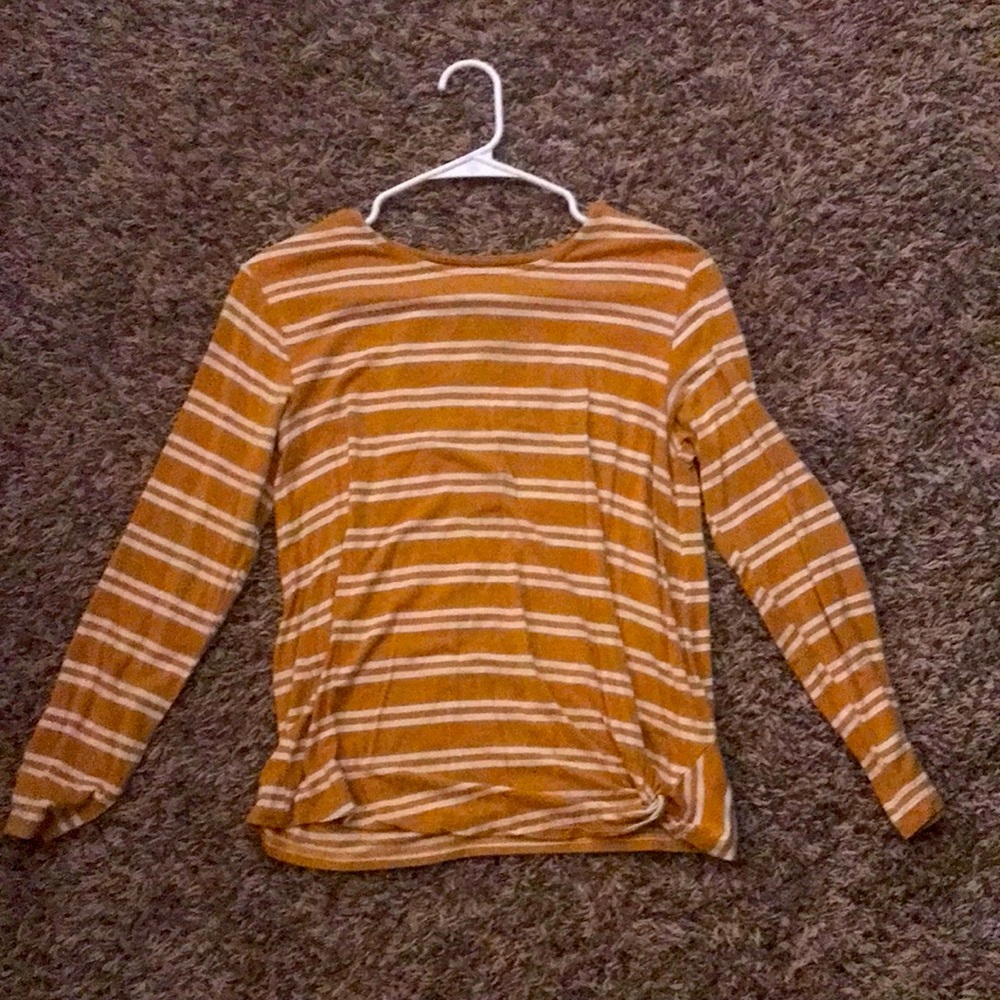 Yellow and white striped shirt